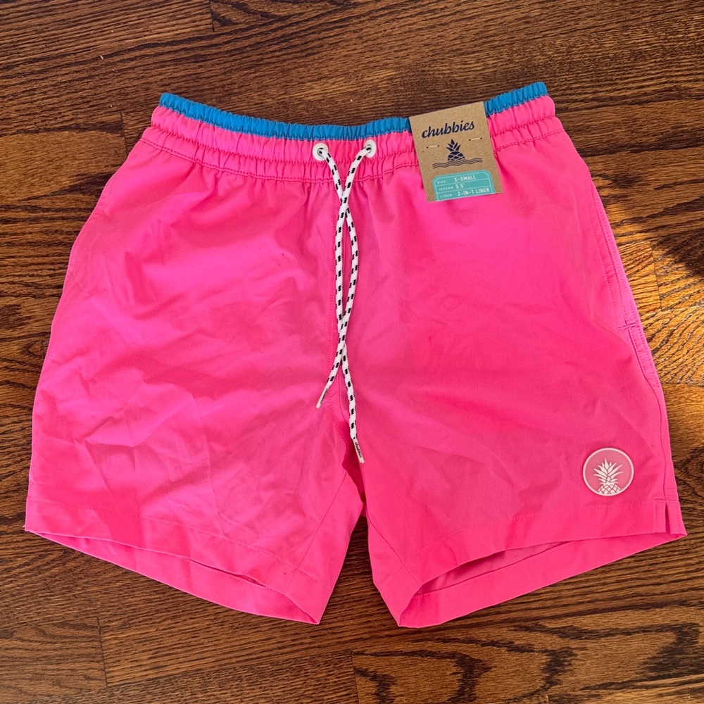 Chubbies Bright Pink Swim Trunks- XS mens. NWT!